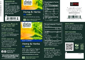 Gaia Herbs Hemp & Herbs Sleep - herbal supplement