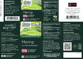 Gaia Herbs Hemp Full Spectrum Extract - herbal supplement