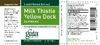 Gaia Herbs Milk Thistle Yellow Dock Supreme - supplement