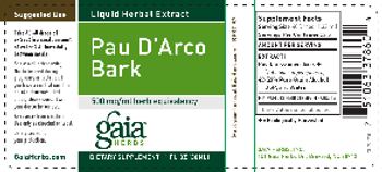 Gaia Herbs Pau D'Arco Bark - supplement