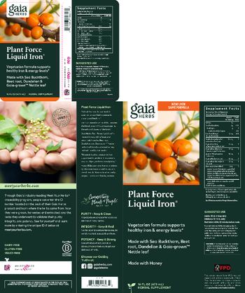 Gaia Herbs Plant Force Liquid Iron - herbal supplement