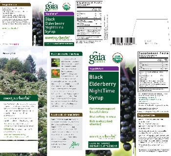 Gaia Herbs RapidRelief Black Elderberry NightTime Syrup - supplement