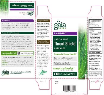 Gaia Herbs RapidRelief Sage & Aloe Throat Shield Lozenges - supplement