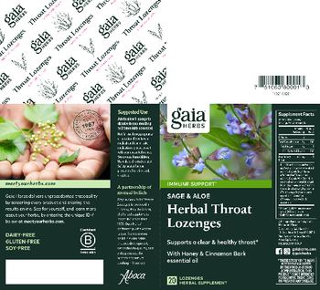 Gaia Herbs Sage & Aloe Herbal Throat Lozenges - herbal supplement
