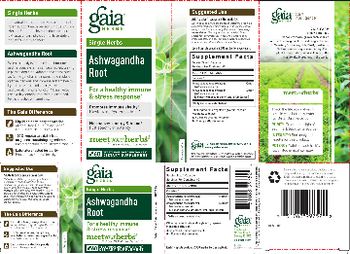 Gaia Herbs Single Herbs Ashwagandha Root - supplement