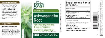 Gaia Herbs Single Herbs Ashwagandha Root - supplement