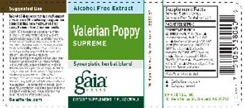 Gaia Herbs Valerian Poppy Supreme Alcohol Free Extract - supplement