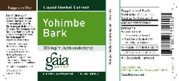 Gaia Herbs Yohimbe Bark - supplement