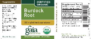 Gaia Organics Burdock Root - supplement