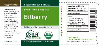 Gaia Organics Certified Organic Bilberry - supplement