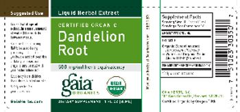 Gaia Organics Certified Organic Dandelion Root - supplement