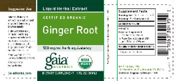 Gaia Organics Certified Organic Ginger Root - supplement