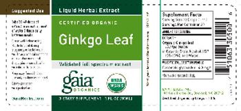 Gaia Organics Certified Organic Ginkgo Leaf - supplement
