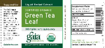 Gaia Organics Certified Organic Green Tea Leaf - supplement