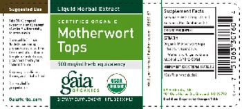 Gaia Organics Certified Organic Motherwort Tops - supplement