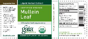 Gaia Organics Certified Organic Mullein Leaf - supplement