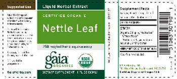 Gaia Organics Certified Organic Nettle Leaf - supplement