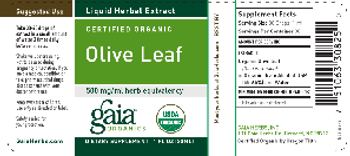 Gaia Organics Certified Organic Olive Leaf - supplement
