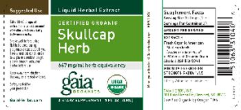 Gaia Organics Certified Organic Skullcap Herb - supplement