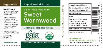 Gaia Organics Certified Organic Sweet Wormwood - supplement