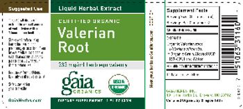 Gaia Organics Certified Organic Valerian Root - supplement