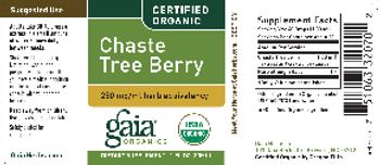 Gaia Organics Chaste Tree Berry - supplement