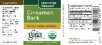 Gaia Organics Cinnamon Bark - supplement