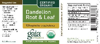 Gaia Organics Dandelion Root & Leaf - supplement