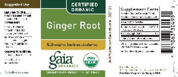Gaia Organics Ginger Root - supplement
