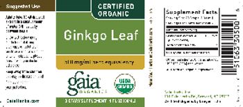 Gaia Organics Ginkgo Leaf - supplement