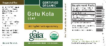 Gaia Organics Gotu Kola Leaf - supplement