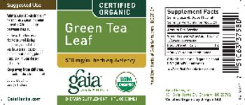 Gaia Organics Green Tea Leaf - supplement