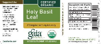 Gaia Organics Holy Basil Leaf - supplement