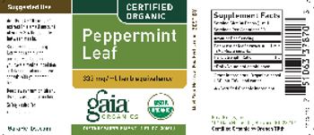 Gaia Organics Peppermint Leaf - supplement
