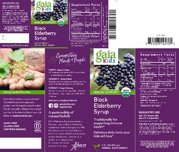 GaiaKids Black Elderberry Syrup - herbal supplement