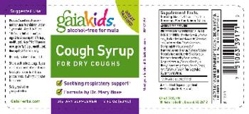 GaiaKids Cough Syrup For Dry Coughs - supplement