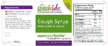 GaiaKids Cough Syrup With Honey & Lemon - supplement