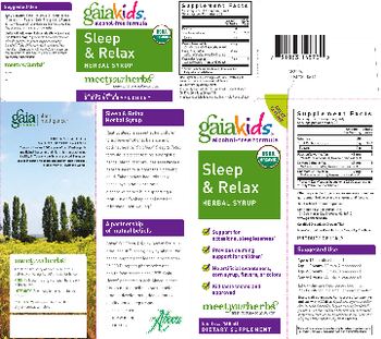 GaiaKids Sleep & Relax Herbal Syrup - supplement