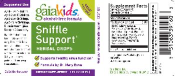 GaiaKids Sniffle Support Herbal Drops - supplement