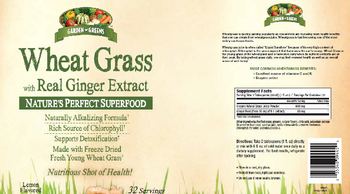 Garden Greens Wheat Grass with Real Ginger Extract Lemon Flavored - supplement