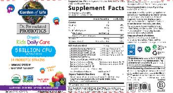 Garden Of Life Dr. Formulated Probiotics Organic Kids Daily Care 5 Billion CFU Guaranteed Tasty Berry Cherry - probiotic supplement