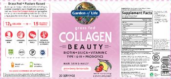 Garden Of Life Grass Fed Collagen Beauty Strawberry Lemonade Flavor - supplement