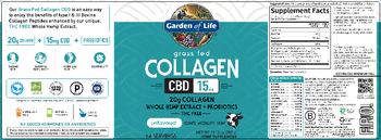 Garden Of Life Grass Fed Collagen CBD Unflavored - supplement