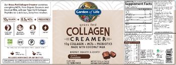 Garden Of Life Grass Fed Collagen Creamer Chocolate - supplement