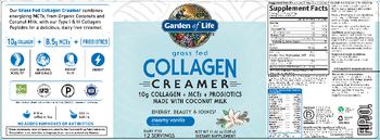 Garden Of Life Grass Fed Collagen Creamer Creamy Vanilla Flavor - supplement