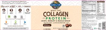 Garden Of Life Grass Fed Collagen Protein Chocolate - supplement