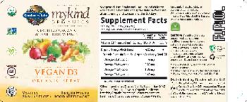 Garden Of Life MyKind Organics Vegan D3 Organic Spray Vanilla - liquid whole food supplement