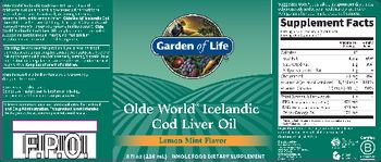 Garden Of Life Olde World Icelandic Cod Liver Oil Lemon Mint Flavor - whole food supplement