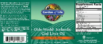 Garden Of Life Olde World Icelandic Cod Liver Oil Lemon Mint - whole food supplement