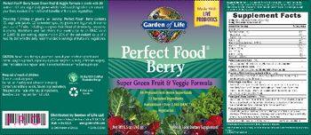 Garden Of Life Perfect Food Berry Super Green Fruit & Veggie Formula - whole food supplement